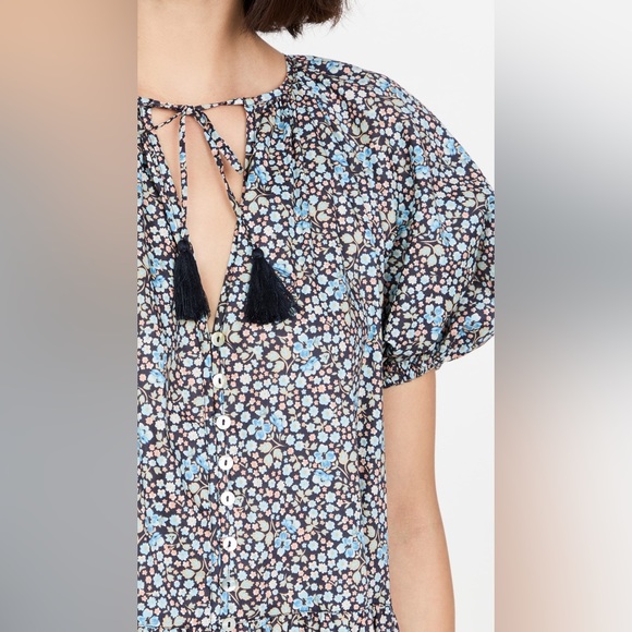 New SPELL Floral Gown Maxi Dress in Navy Blue - Picture 8 of 13